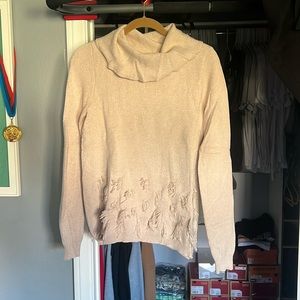 Cowl neck light pink sweater